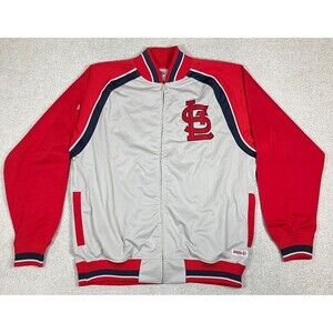 St. Louis Cardinals Jacket Men's Size XL Full Zip MLB Baseball Stitches Gray Red